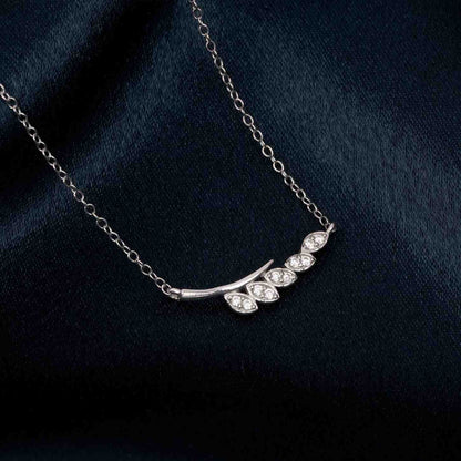 Silver Zircon Bar Necklace