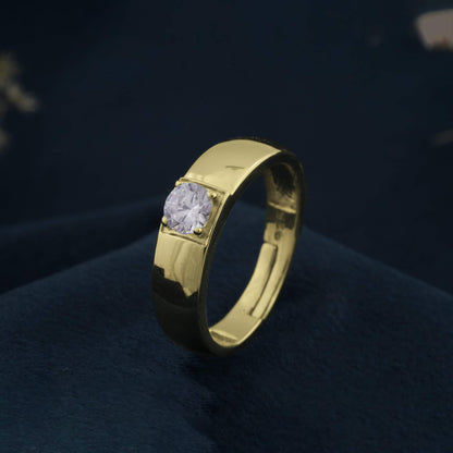 Golden Solitaire Classic Love Ring for Boys