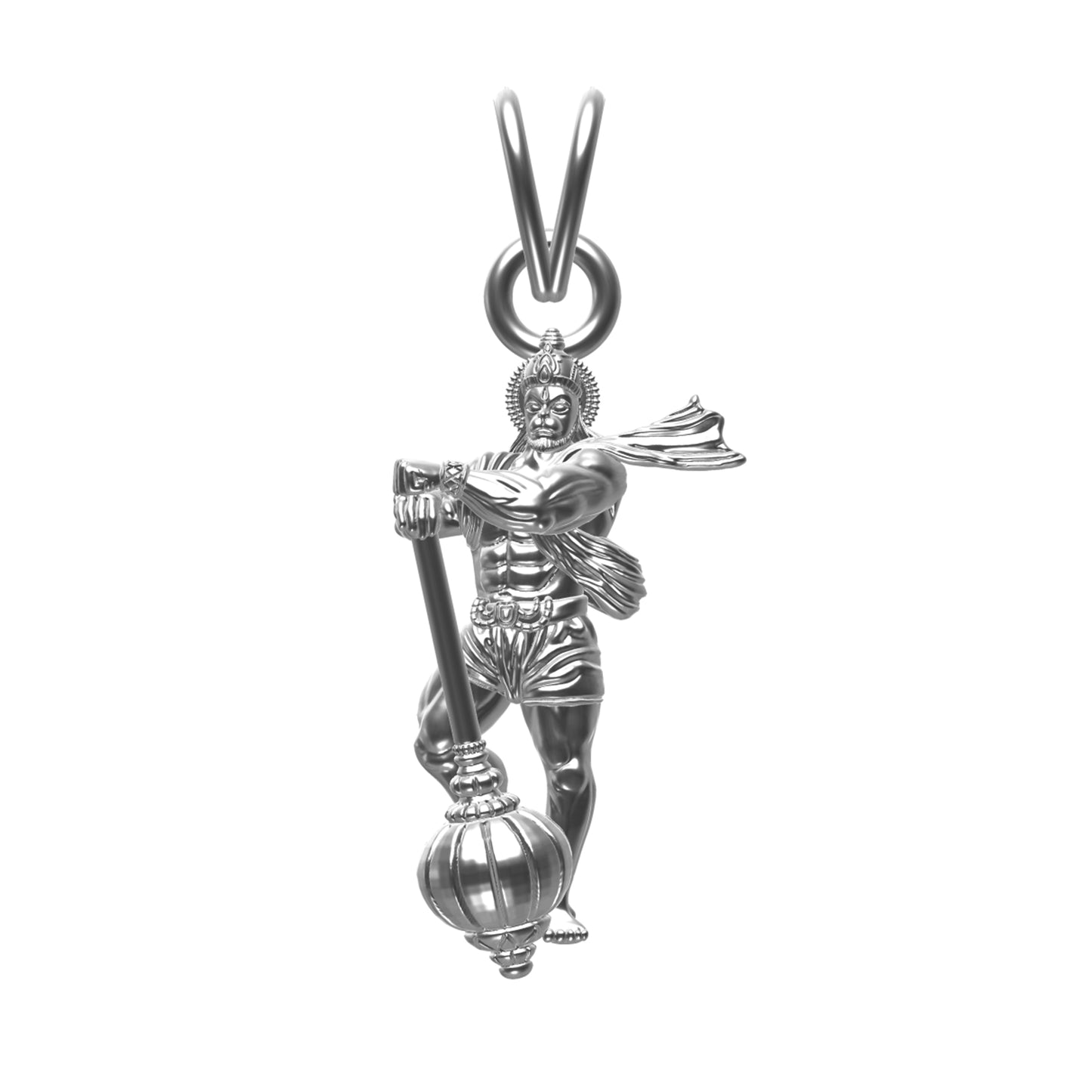 Silver Lord Bajrang Bali Pendant