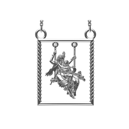 Silver Lord Radha Krishna Love Pendant