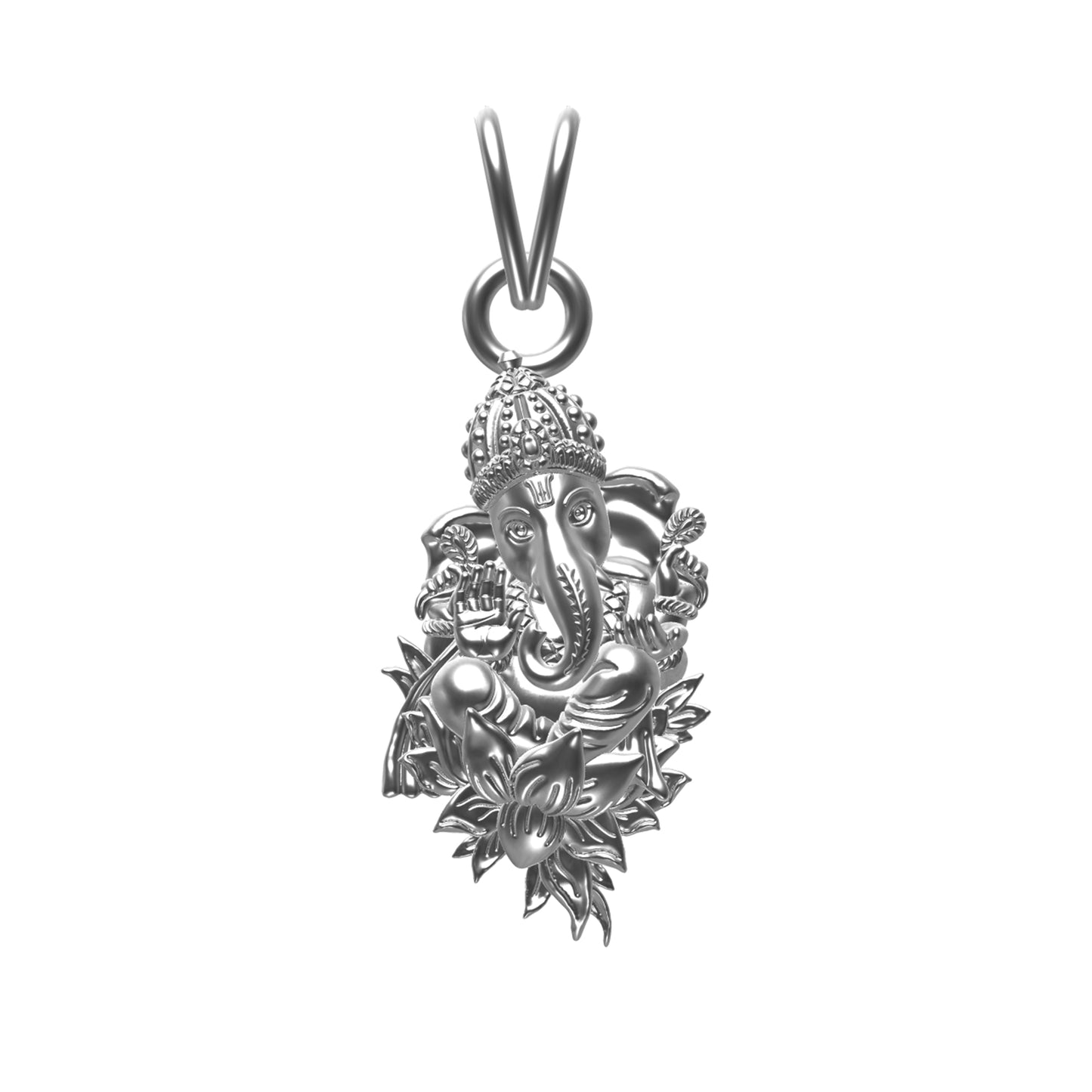 Silver Lord Ganesha Pendant For Blessing