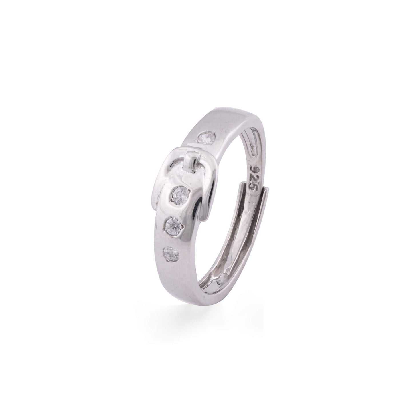 Silver Belt Style Promise Men's Ring