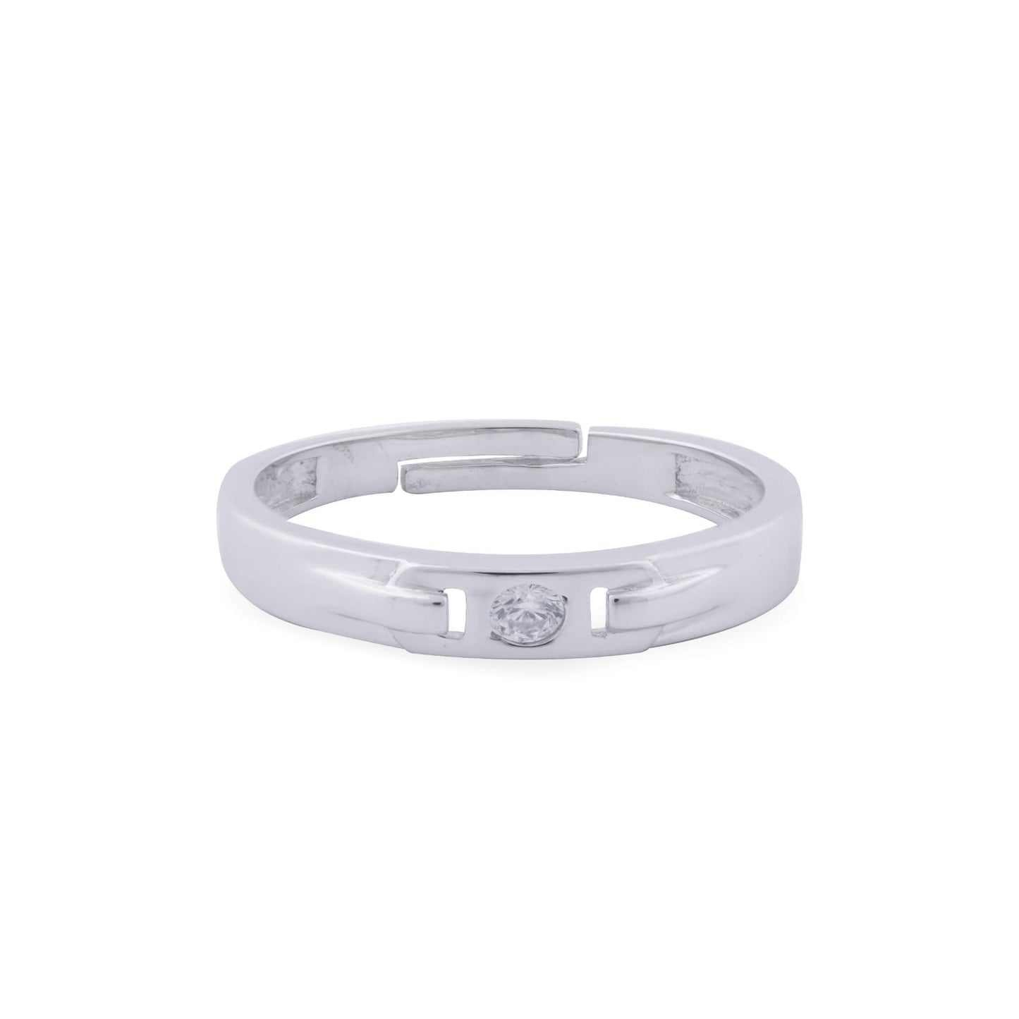 Silver Minimal Women Wedding Band