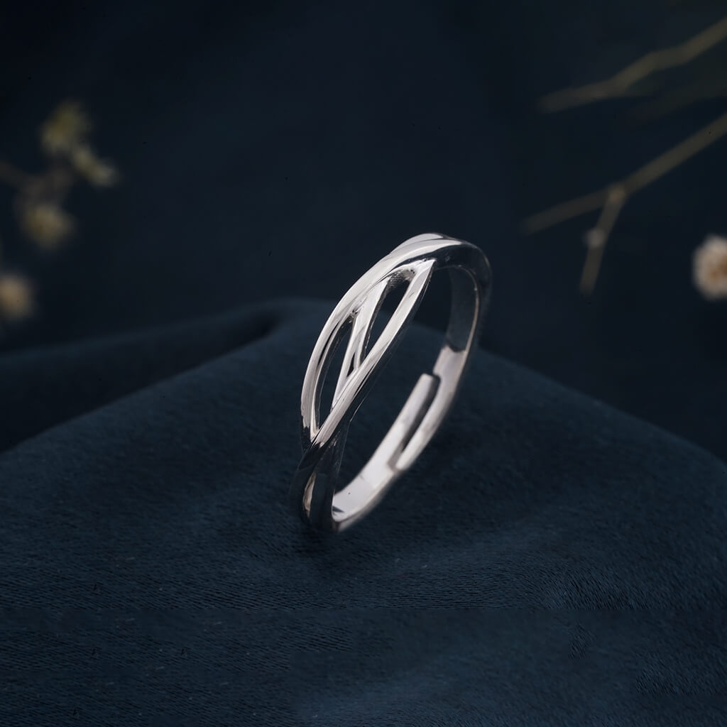 Silver Wave Band For Men's