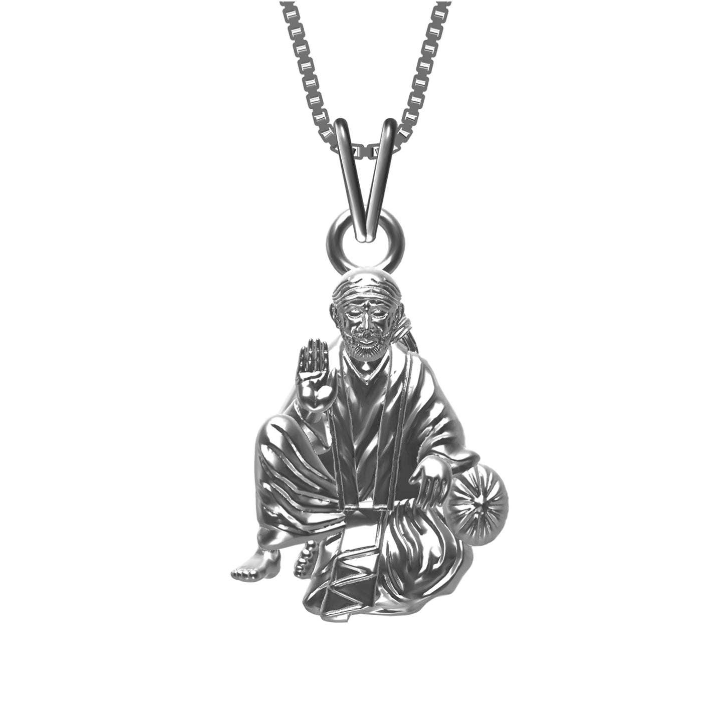 Silver Shree Sai Baba Pendant