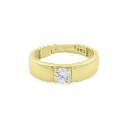 Golden Solitaire Classic Love Ring for Boys