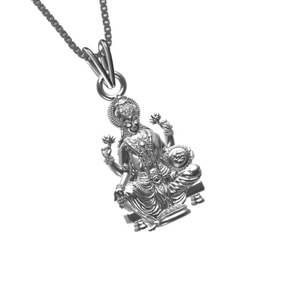 Silver Goddess Laxmi Pendant Blessing