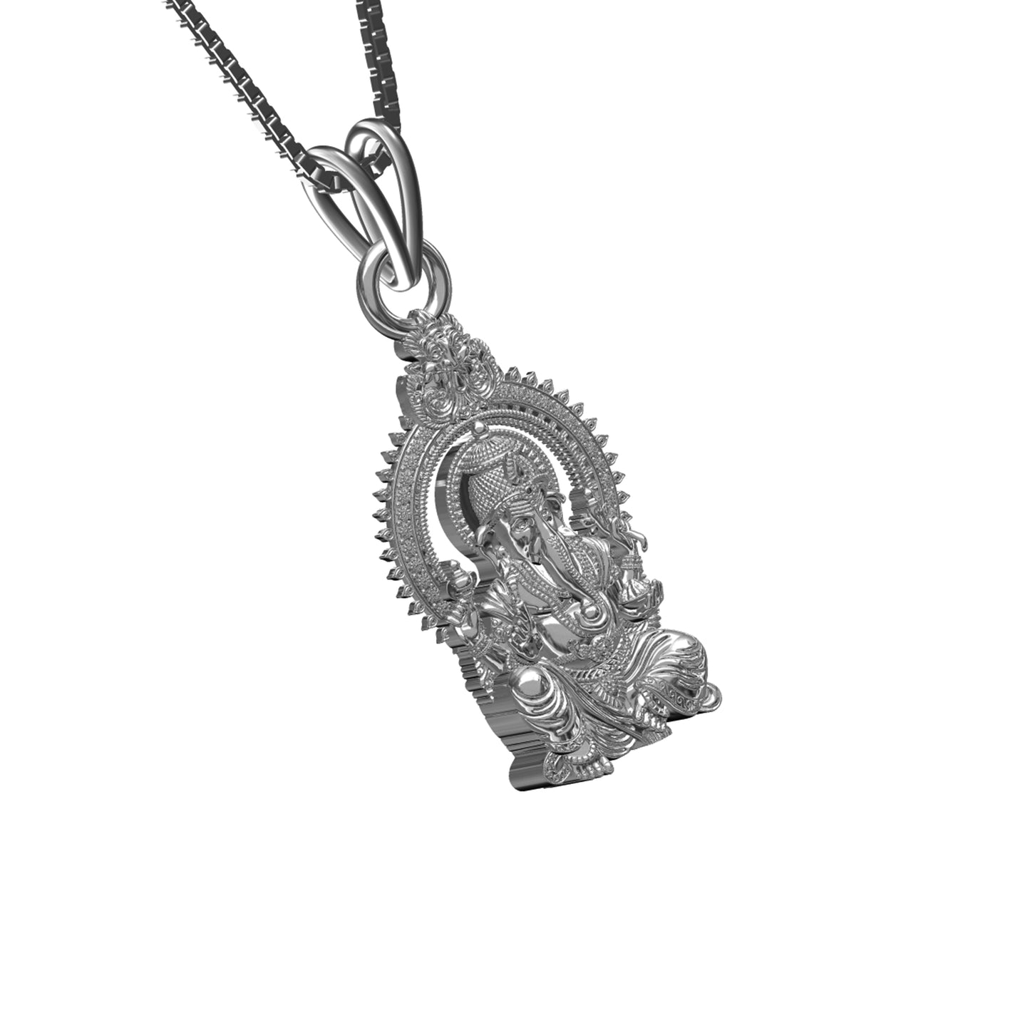 Silver Shree Ganesha Sitting Pendant