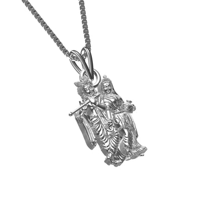 Silver Radha Krishna Gift Pendant