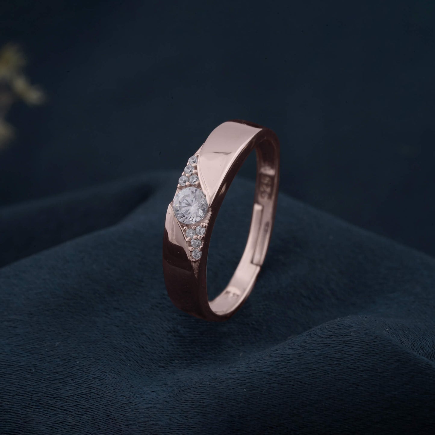 Rose Gold Criss Cross Band Ring For Her