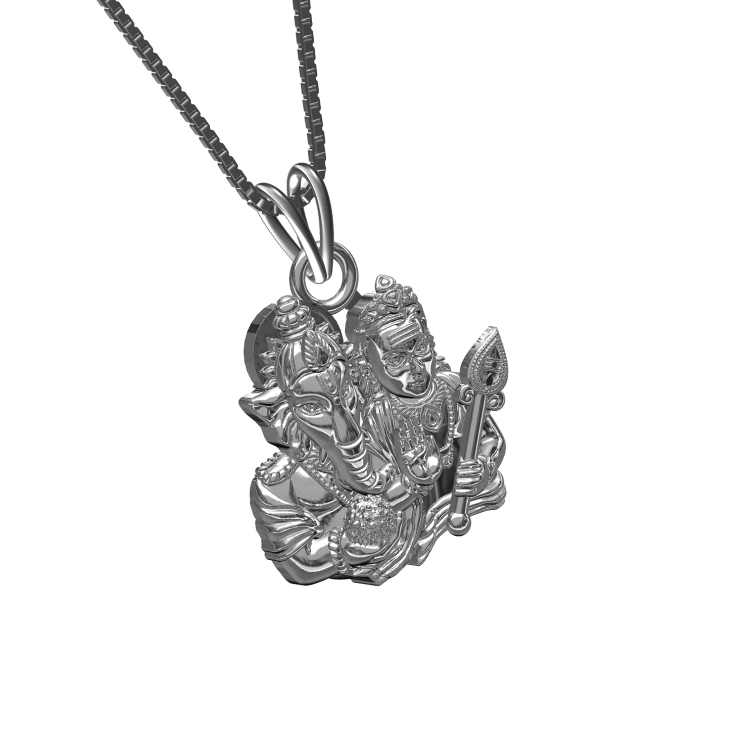 Silver Lord Ganesha And Kartik Pendant