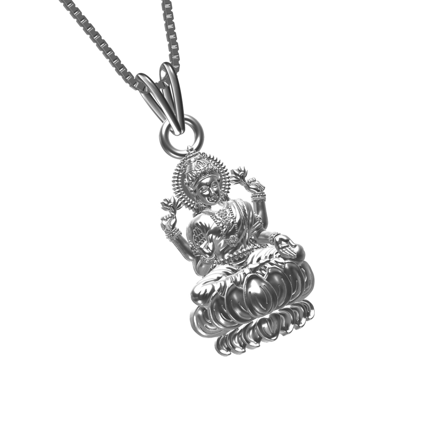 Silver Lakshmi God Hindu Pendant