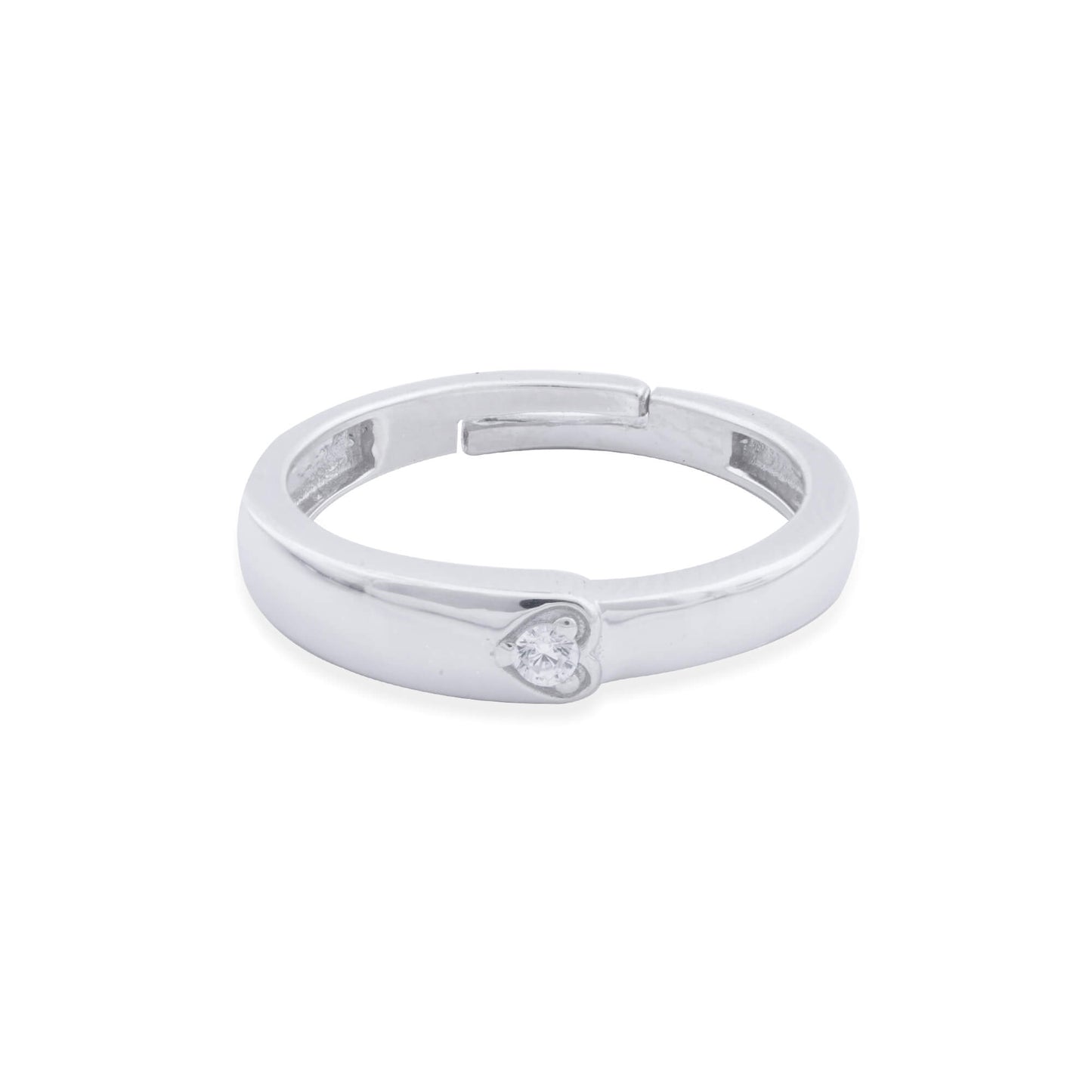 Silver Solitaire Classic Love Ring for Girls