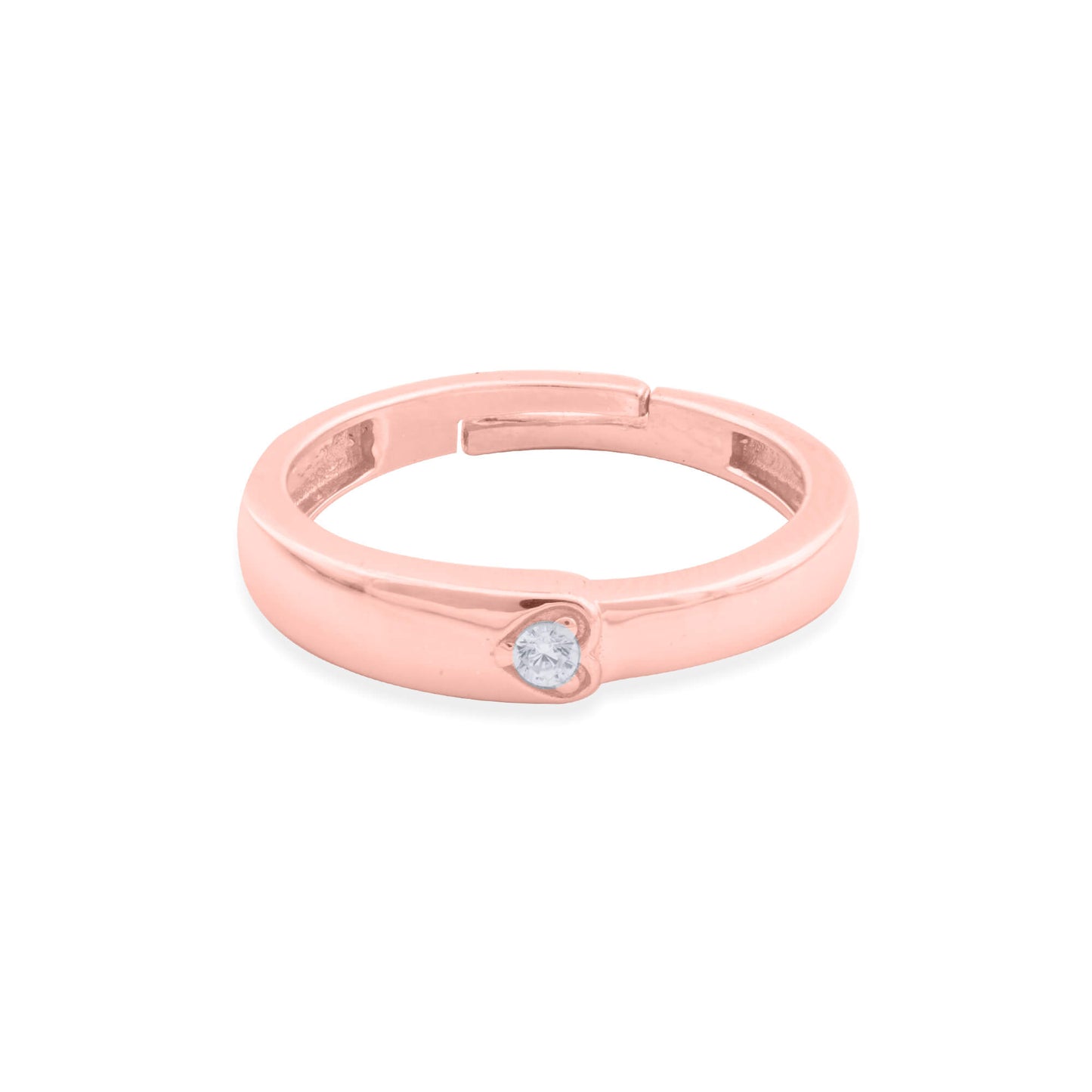 Rose Gold Solitaire Classic Love Ring for Girls