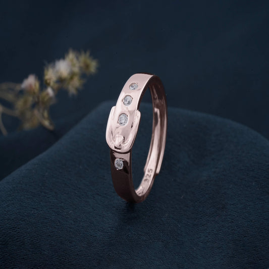 Rose Gold Belt Style Promise Ring