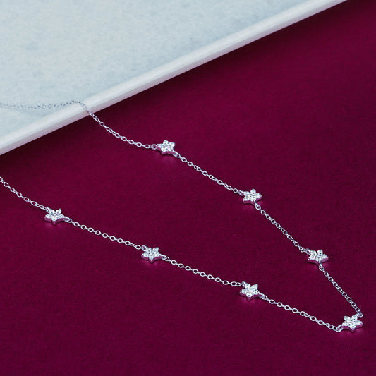 Silver Choker Star Minimalist Necklace