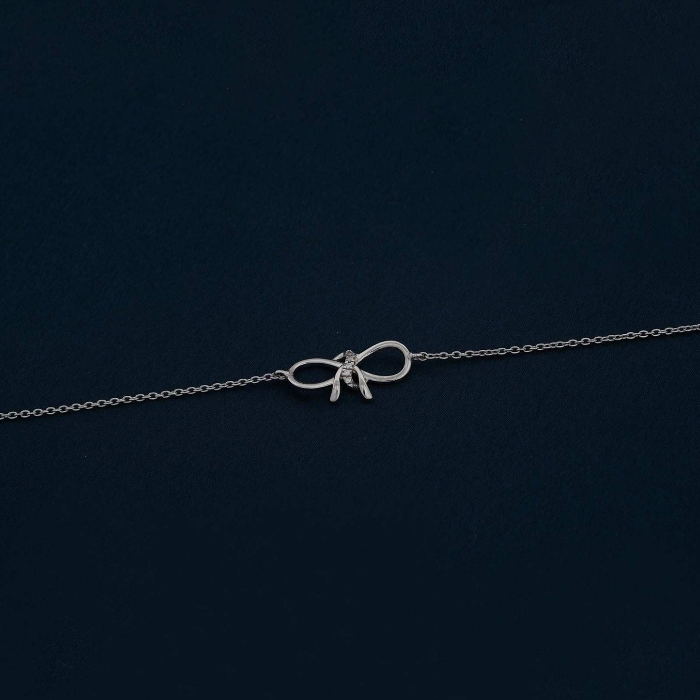 Silver Bow Knot Anklet