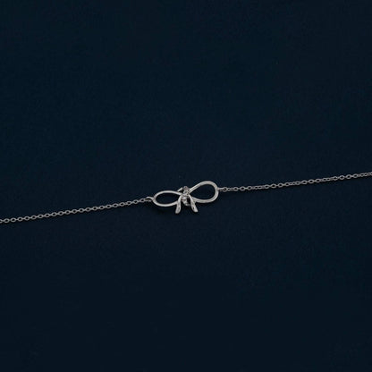 Silver Bow Knot Anklet