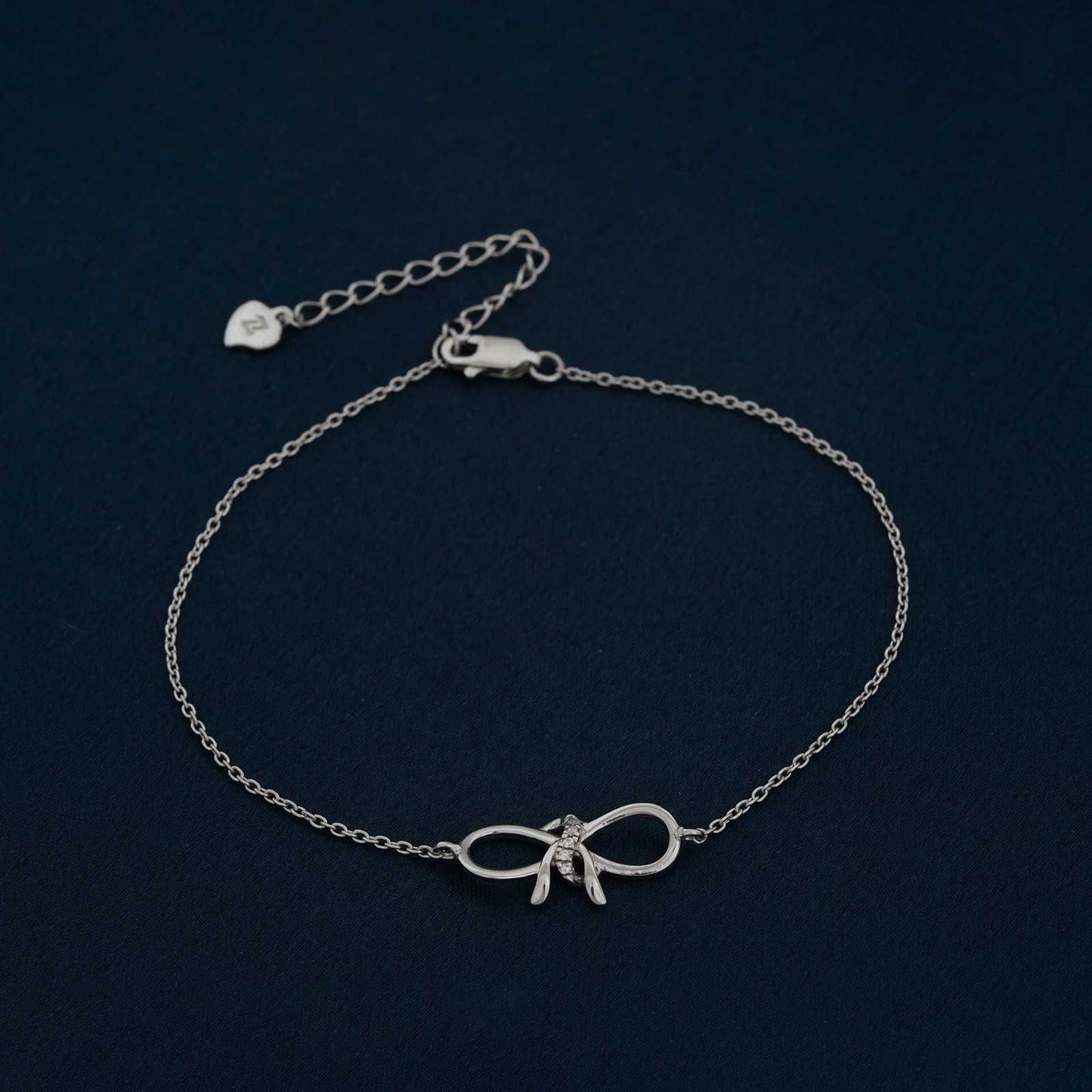 Silver Bow Knot Anklet