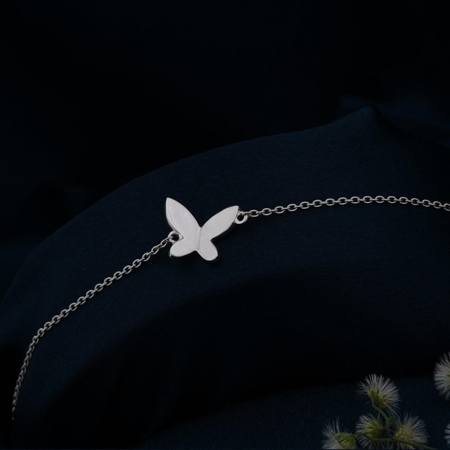 Silver Mini Butterfly Anklet