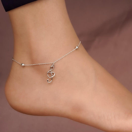 Silver Trendy Musical Anklet