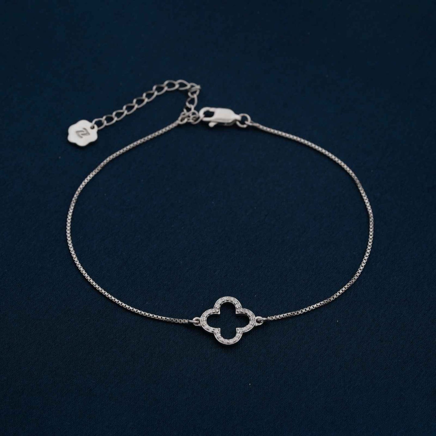 Silver Grace Clover Anklet