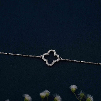 Silver Grace Clover Anklet