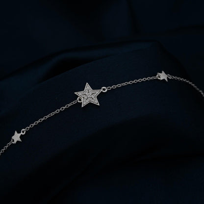 Silver Star Family Anklet