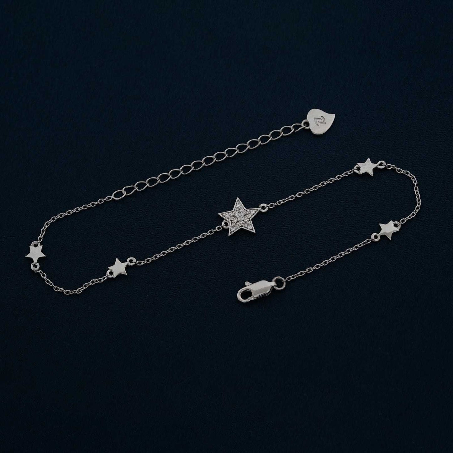 Silver Star Family Anklet