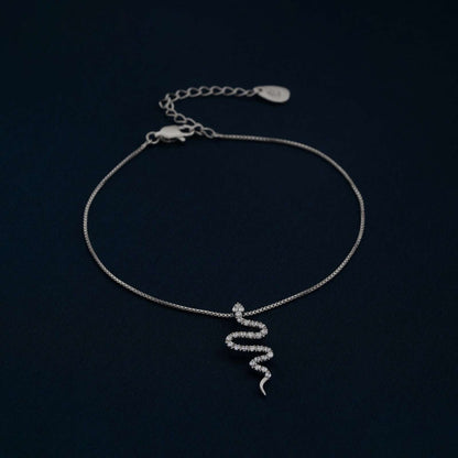 Silver Mini Snake Anklet