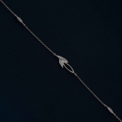 Silver Leaves Layered Anklet