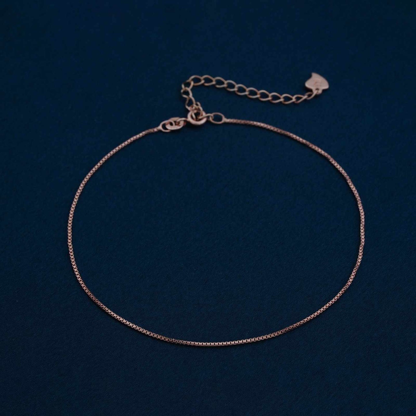 Rose Gold Box Chain Anklet