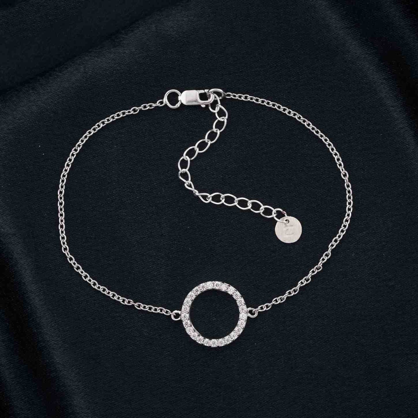 Silver Circle Halo Bracelet