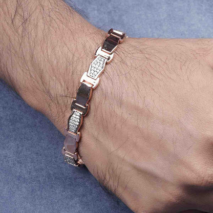 Rose Gold Classic Shine Bracelet For Him