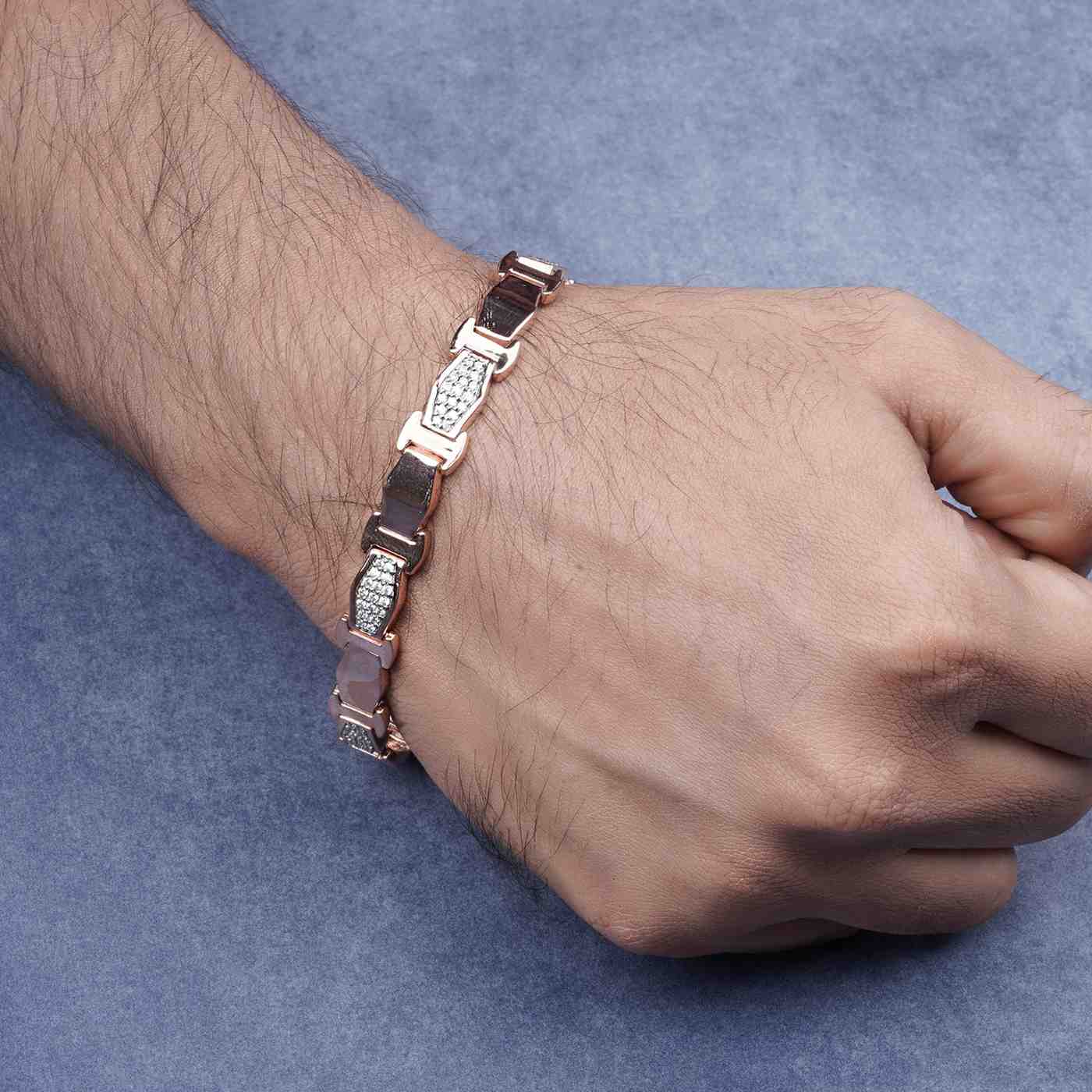 Rose Gold Classic Shine Bracelet For Him