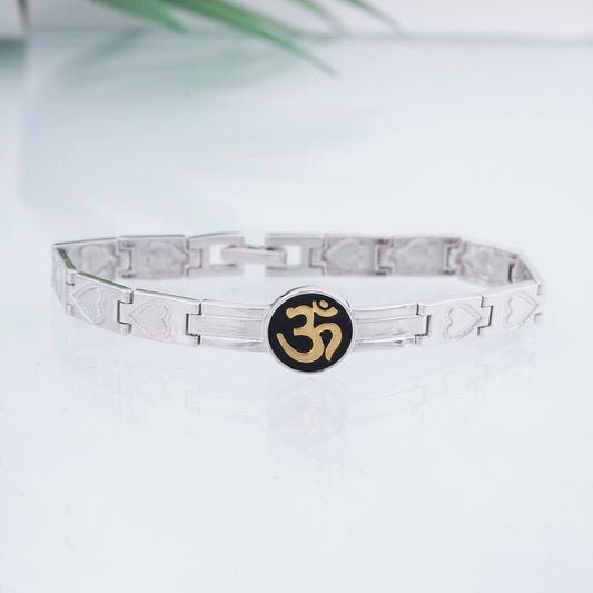 Silver "OM" Bracelet For Him