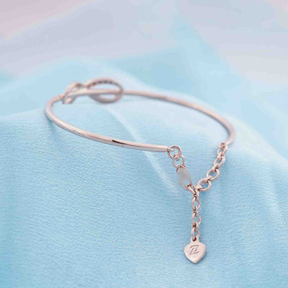 Rose Gold Glittering Zirconia Infinity Bangle