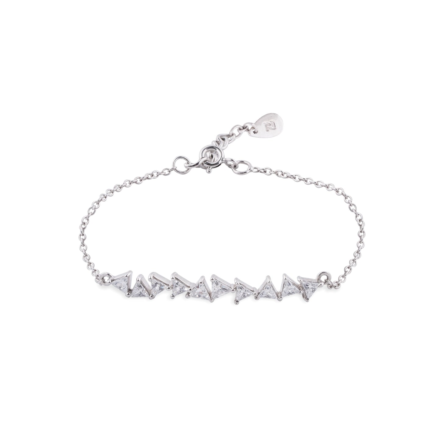 Silver Trillion Crystal Bracelet For Her