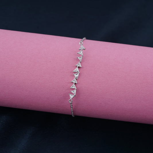 Silver Trillion Crystal Bracelet For Her