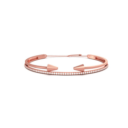 Rose Gold Double Arrow Adjustable Bangle