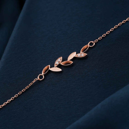 Rose Gold Olive Leaf Bracelet