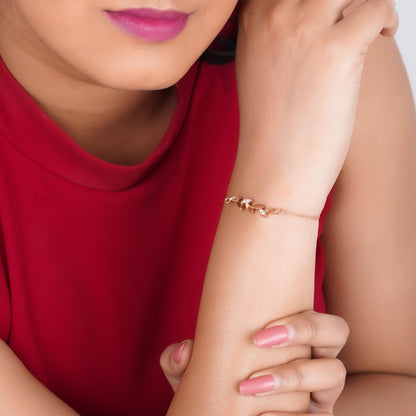 Rose Gold Olive Leaf Bracelet