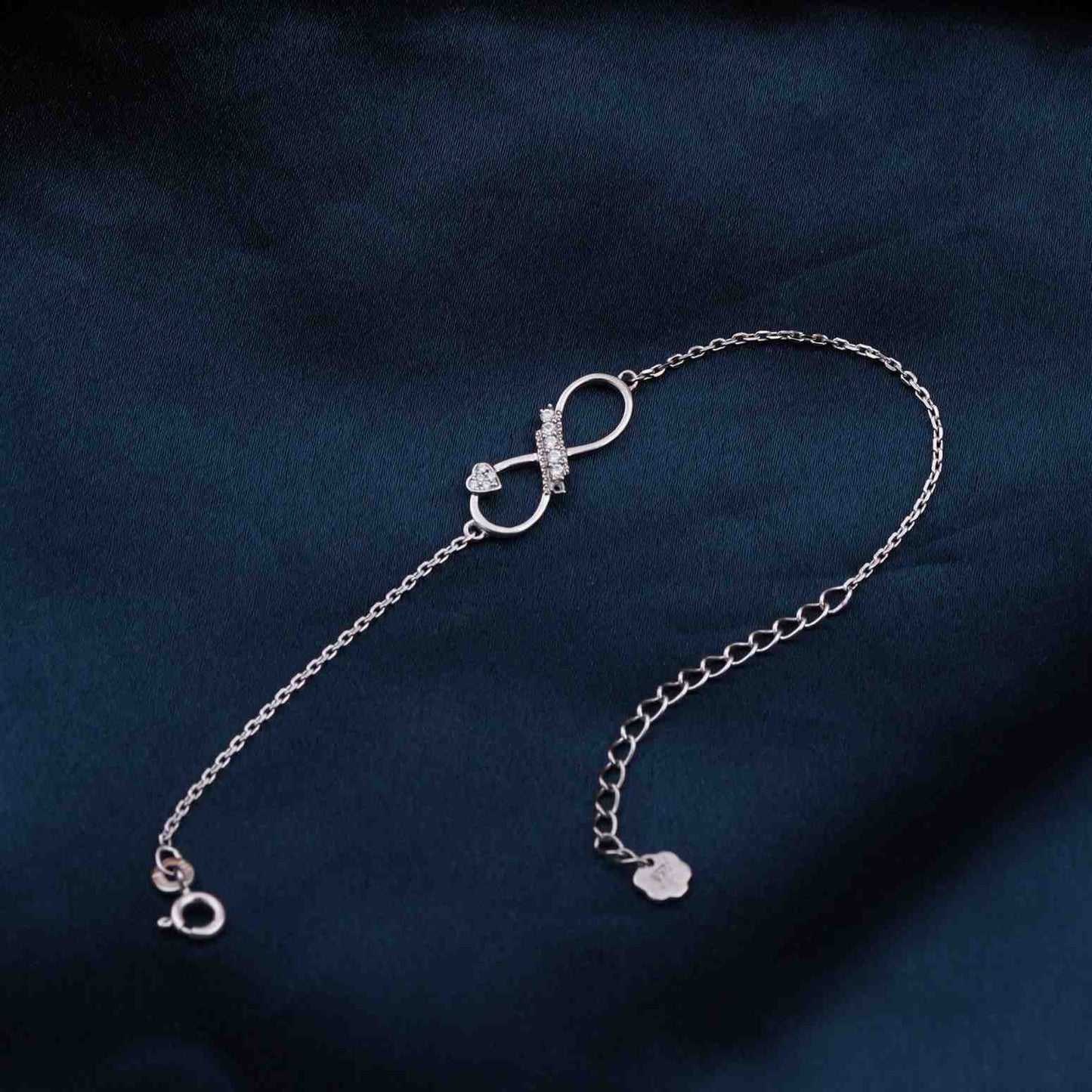 Silver Infinity Heart Bracelet