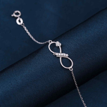 Silver Infinity Heart Bracelet