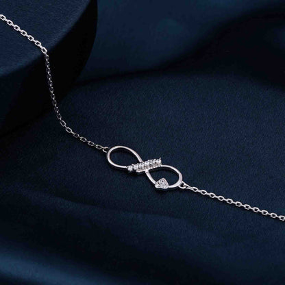 Silver Infinity Heart Bracelet