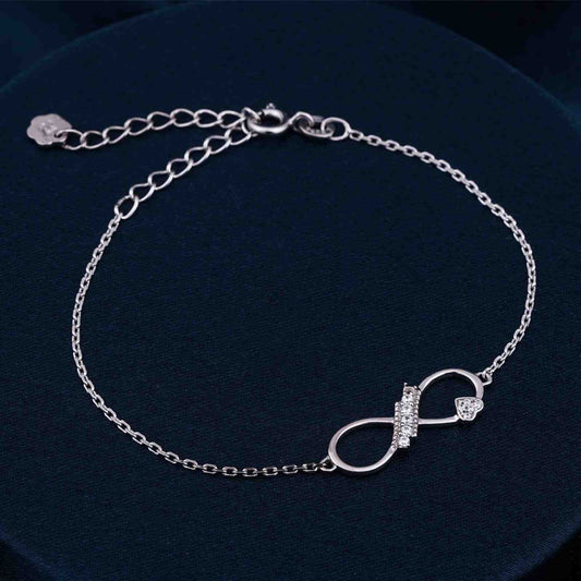 Silver Infinity Heart Bracelet