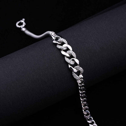 Silver Triple Layered Bracelet For Him