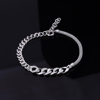 Silver Triple Layered Bracelet For Him