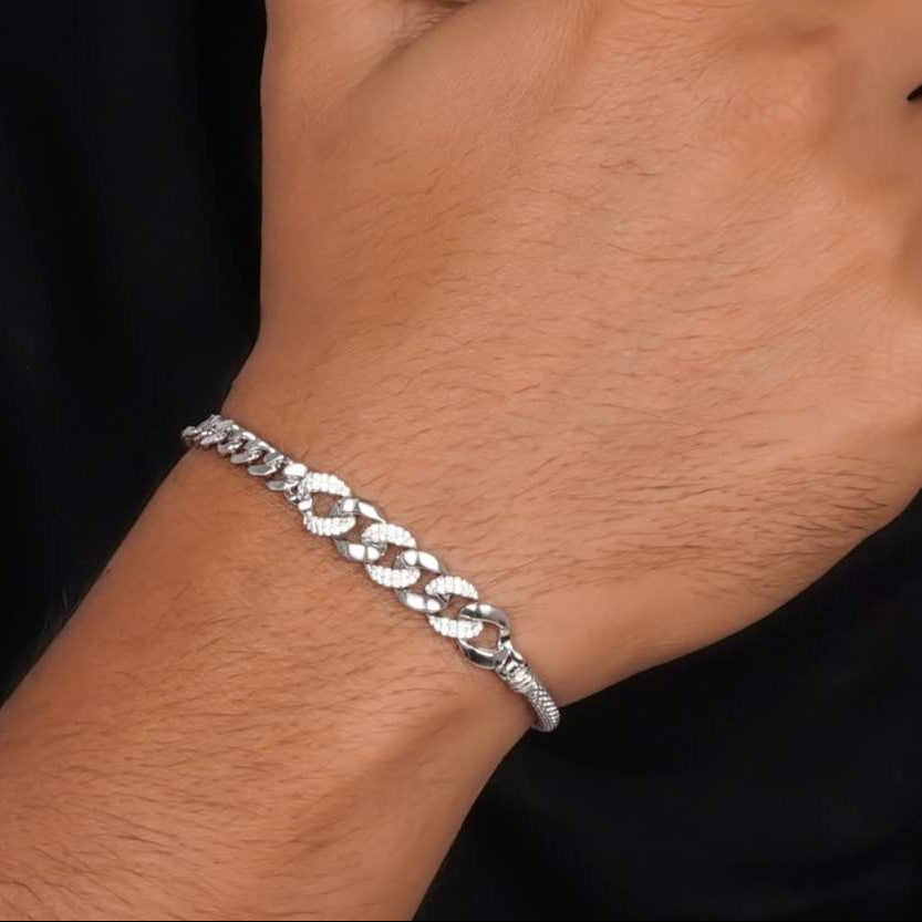 Silver Triple Layered Bracelet For Him