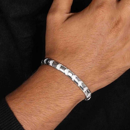 Silver Snake Bone Bracelet For Him